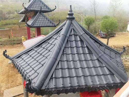 彩色仿古一體瓦墻頭瓦 古建圍墻瓦中式門頭琉璃瓦 濟寧asa合成樹脂瓦廠家生產銷售